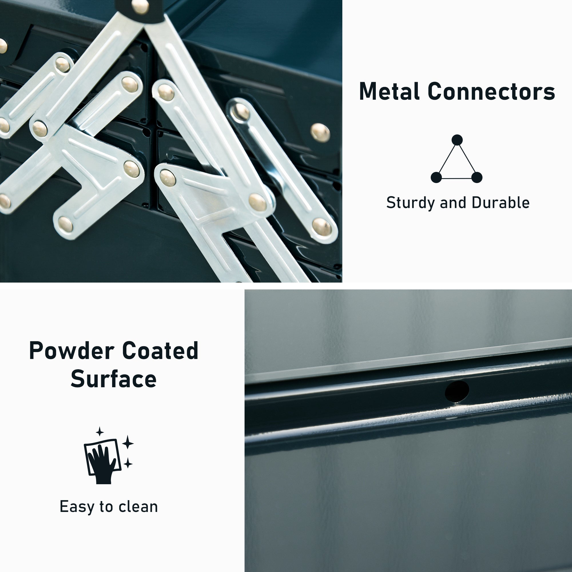 DURHAND Cantilever Toolbox: 5-Tray Portable Steel Tool Chest for Workshop & Garage Organization, Dark Green