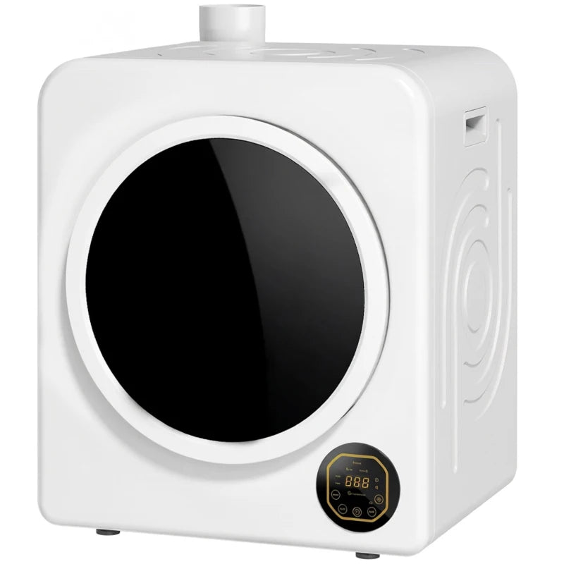 HOMCOM 18 lb Clothes Dryer with 6 Drying Modes, Stainless Steel Drum & Touch Controls – White