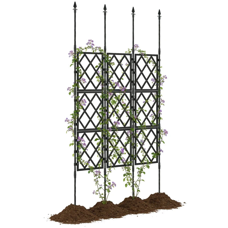 Foldable Garden Trellis, 33.5 x 77.6 Inch Lattice Climbing Support Trellis for Garden, DIY Assembly, Black