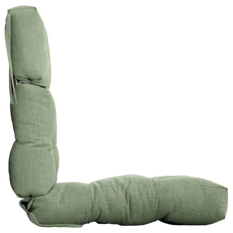 Outdoor Patio Chair Seat/Back Chair Cushion Replacement, Tufted Pillow with Thick Filling and String Ties, Light Green