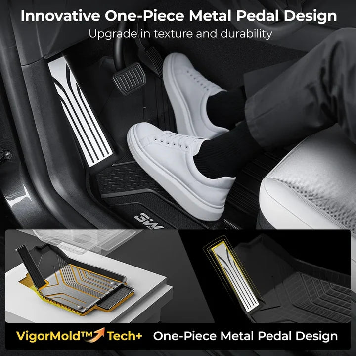 3W All-Weather Floor Mats with Metal Pedal for Tesla Model Y Juniper (2025–2026)