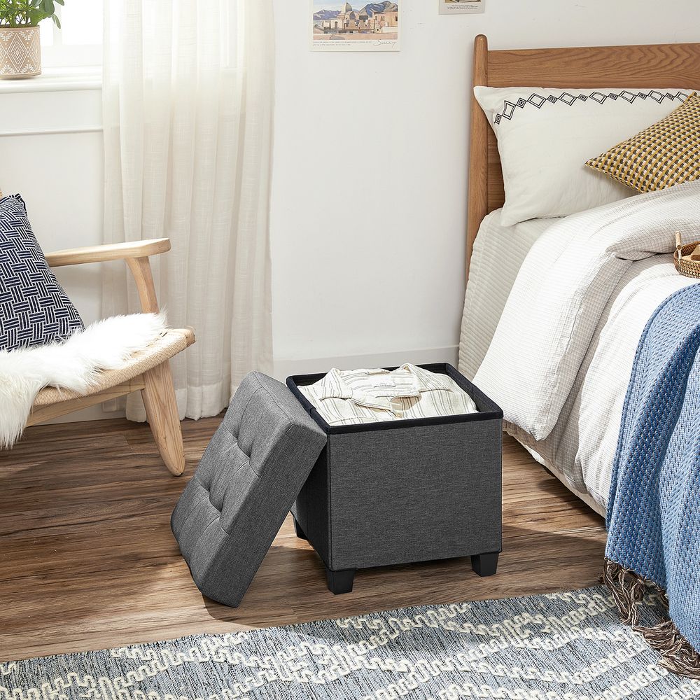 SONGMICS Small Ottoman Foot Rest with Legs
