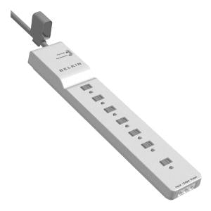Belkin 7 Outlet Home/Office Surge Protector - 6 foot Cable- White -2160 Joules