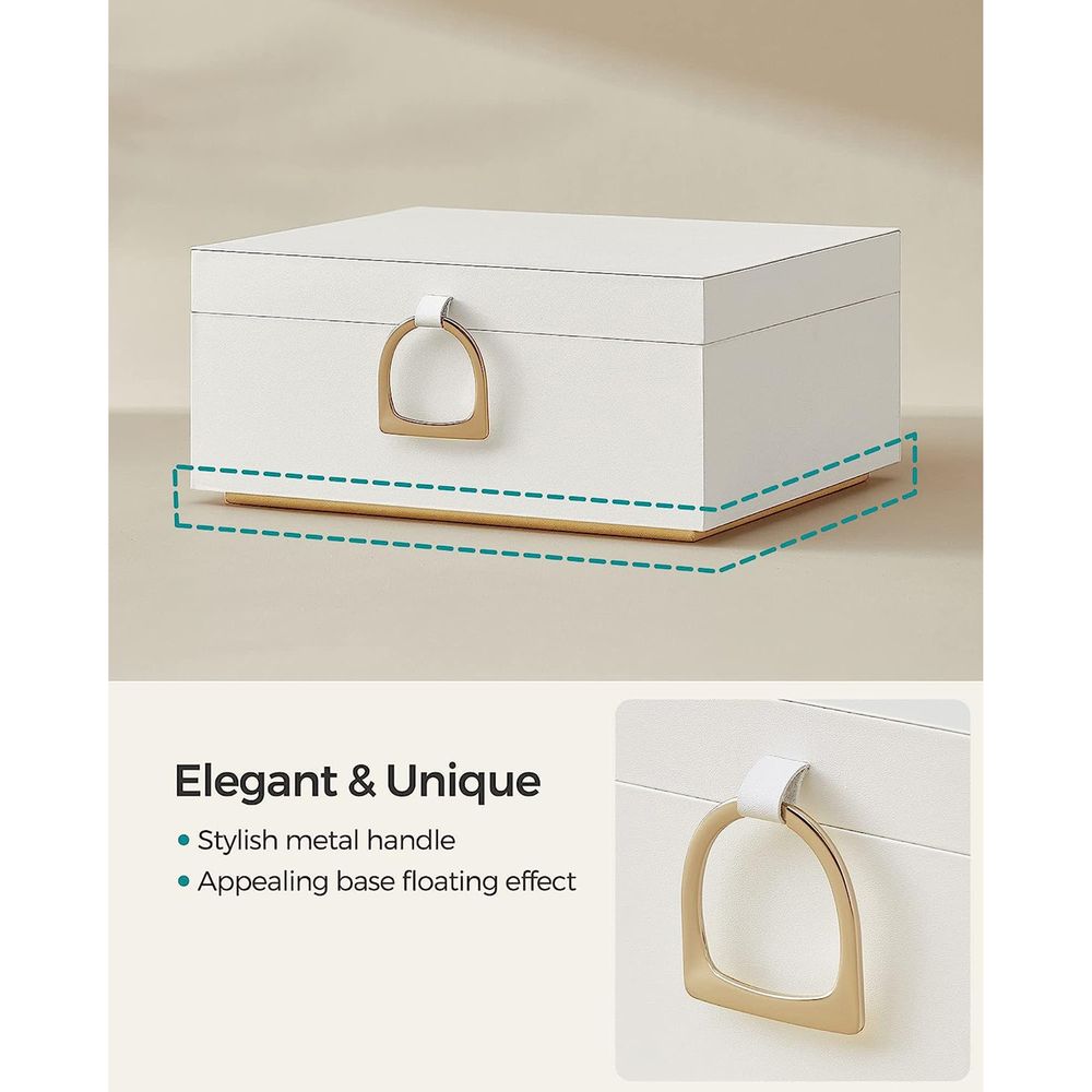SONGMICS 2-Layer Jewelry Box with Handle and Removable Jewelry Tray