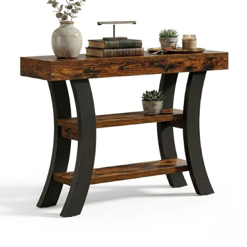 41" Console Table with Storage Shelves, Modern Sofa Entryway Table