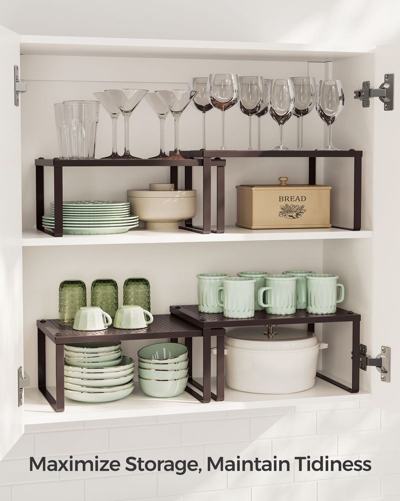 SONGMICS Set of 2 Stackable and Expandable Spice Racks
