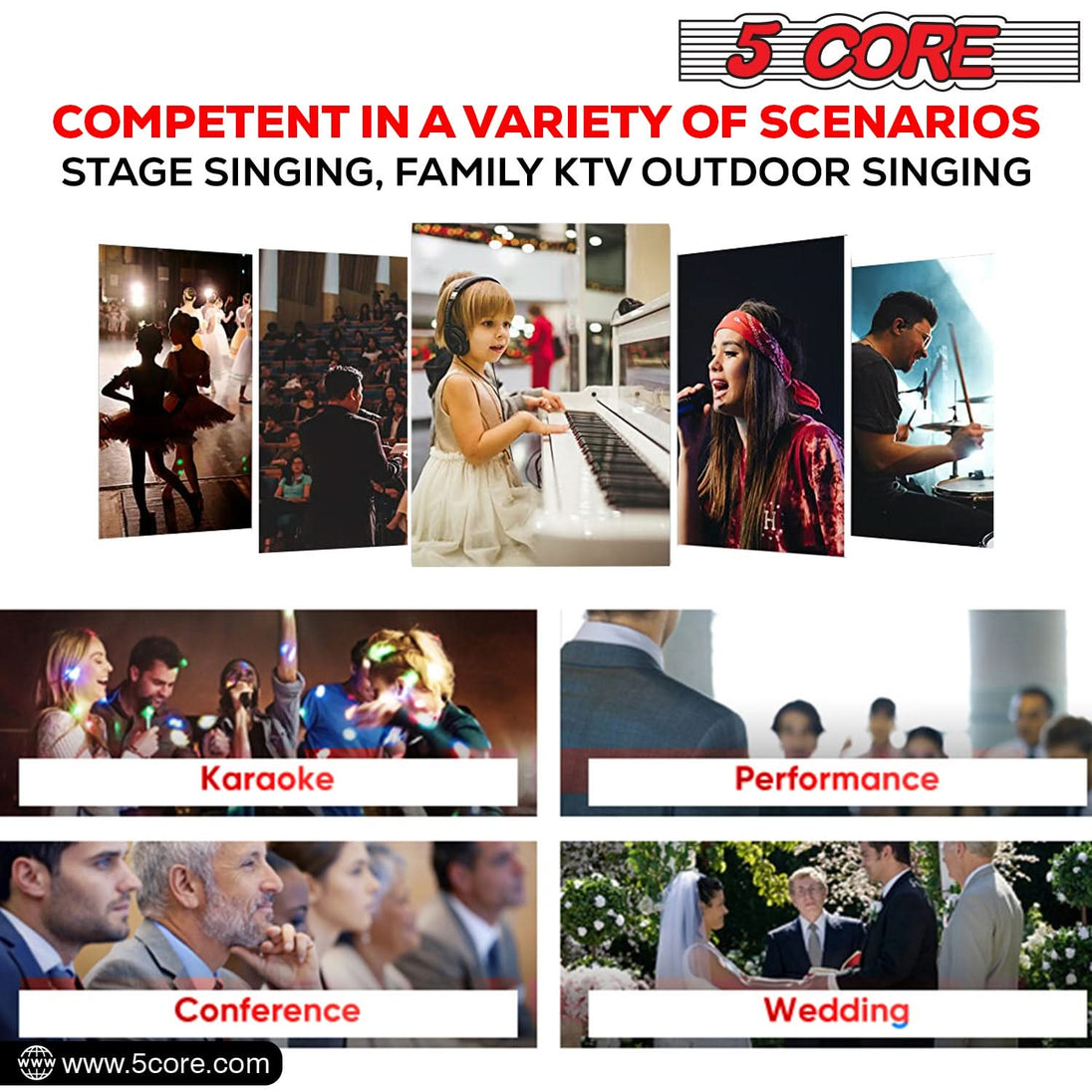 5Core XLR Microphone Dynamic Mic Karaoke Singing Studio Microfono Handheld Mics ND-32 ARMEX