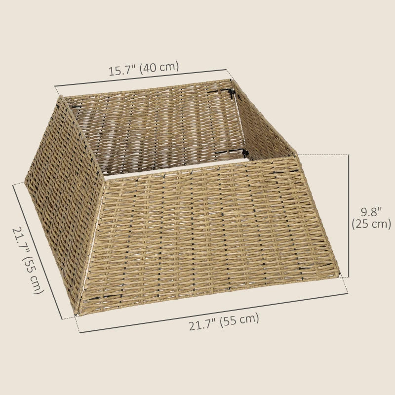 HOMCOM Rustic Plastic Christmas Tree Skirt – Decorative Tree Collar for Holiday, Party, & Home Décor, Natural Look