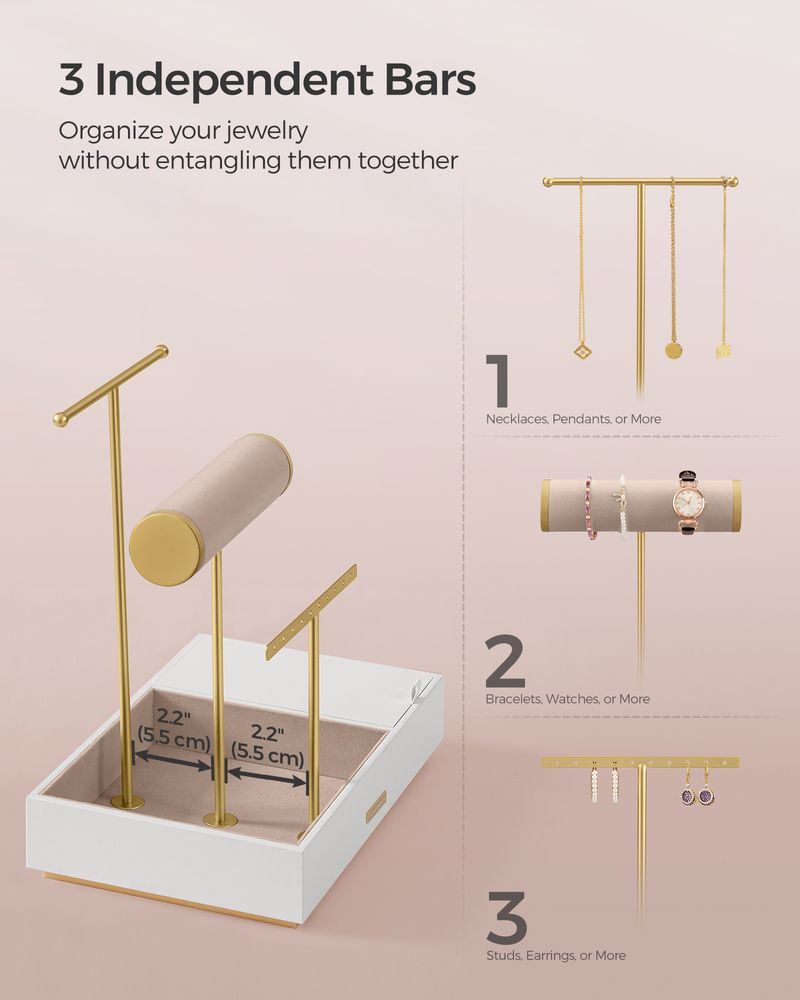 SONGMICS Jewelry Holder with Necklace Earring Bracelet Holder