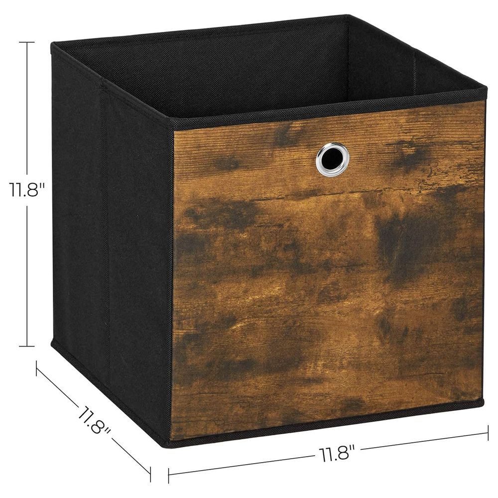 SONGMICS Set of 6 Storage Cubes 11.8 x 11.8 x 11.8 Inches Chestnut Brown