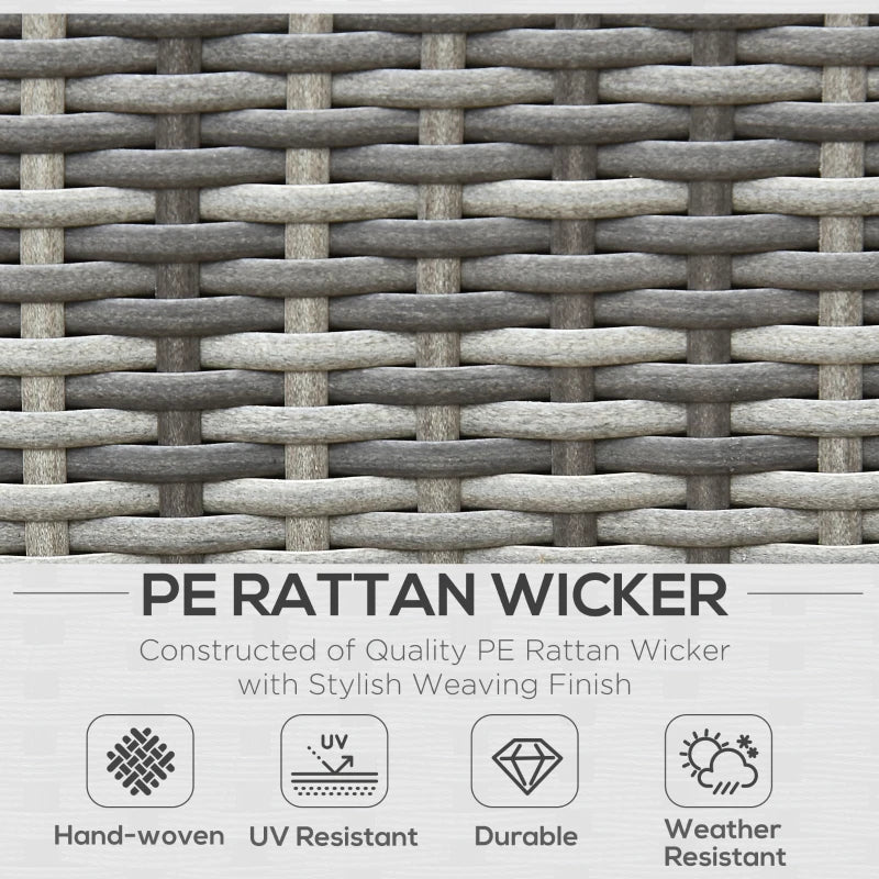 Outsunny 4 Pieces Patio Furniture Set, Rattan Wicker Sofa Deluxe Outdoor Coffee Sectional Set Garden Patio Furniture Sets with Cushions for Porch Garden Poolside Balcony, Grey