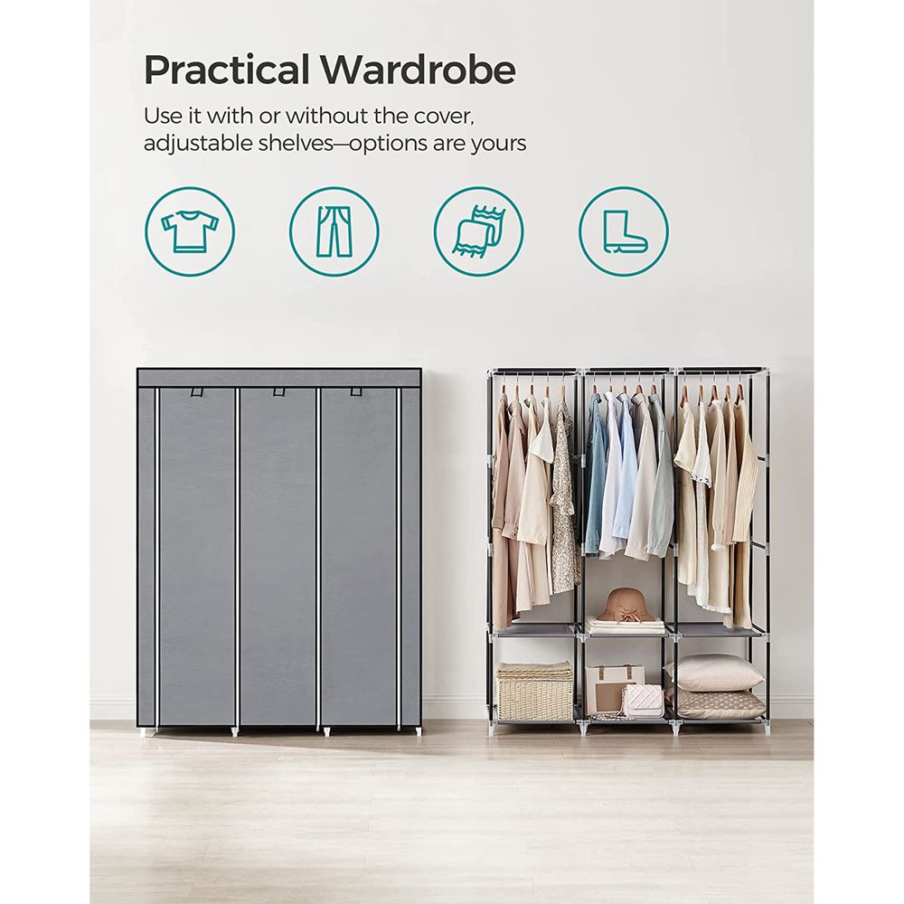 SONGMICS Wardrobe Closet Organizer with Cover