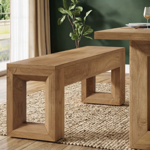 Dining Bench 47" Farmhouse Kitchen Dinner Bench Seat Rustic Wood