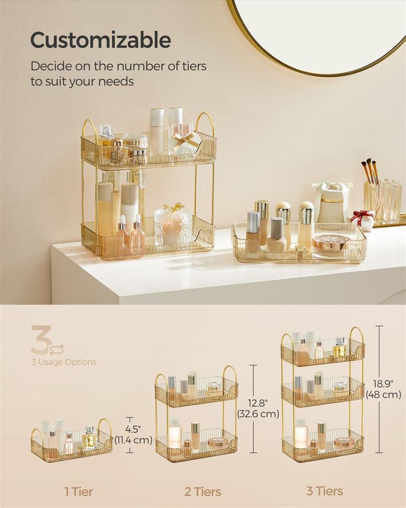 SONGMICS 3-Tier Makeup Organizer