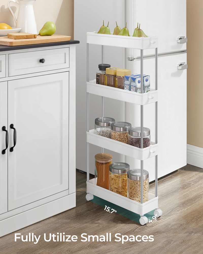 SONGMICS 4-Tier Narrow Utility Cart on Wheels