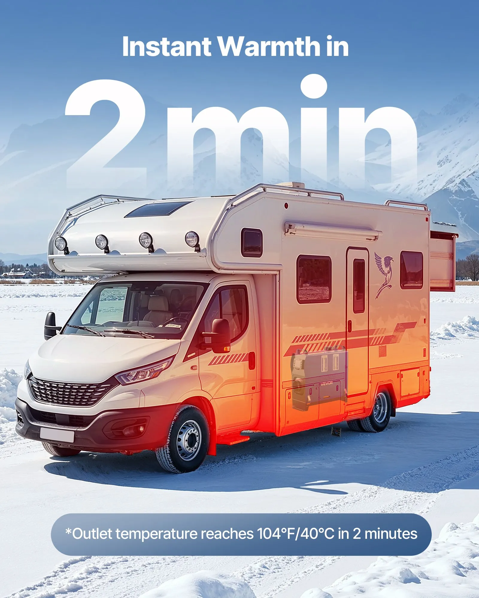 VEVOR Diesel Heater, 8KW, DC 12V/24V, All-in-One Portable Diesel Air Heater with Remote Control and LCD Screen, Fast Heating Low Noise, 1.3 Gal Fuel Tank for Vehicles, Vans, RVs, Campers, and Trucks