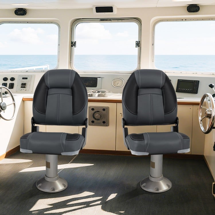 3-Pack Folding Boat Seats with 28D Soft Sponge Padding