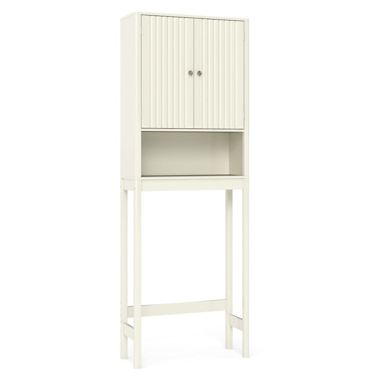 3-Piece Bathroom Cabinet Set with Fluted Doors – Over-the-Toilet Cabinet, Tall Corner Cabinet & Wall Cabinet