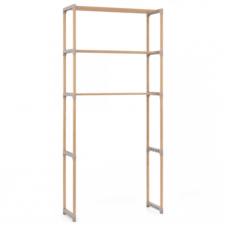 3-Tier Over The Toilet Storage Rack with Open Shelves-Gray