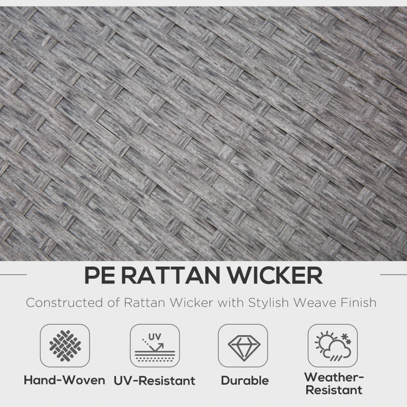 Outsunny 4 Piece Outdoor Patio Rattan Wicker Dining Table Bench Patio Furniture Sofa