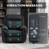 HOMCOM Manual Recliner Chair with Vibration Massage, Side Pockets, Microfibre Reclining Chair for Living Room, Black