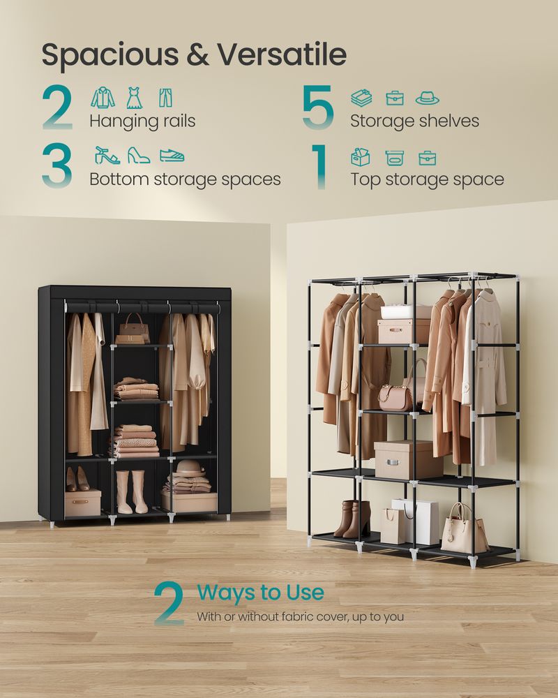 SONGMICS Portable Closet with Non-Woven Fabric Cover