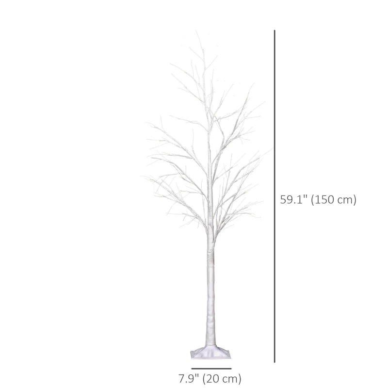 Outsunny Garden Birch Tree Light with 58 Warm LED Lights and 8 Modes, DIY Artificial Lamp for Indoor & Outdoor Parties