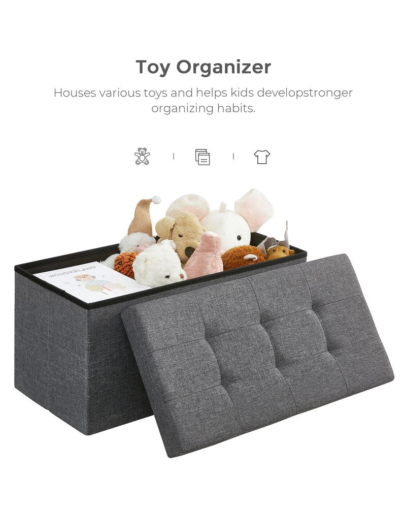 SONGMICS 30 Inches Folding Storage Ottoman Bench