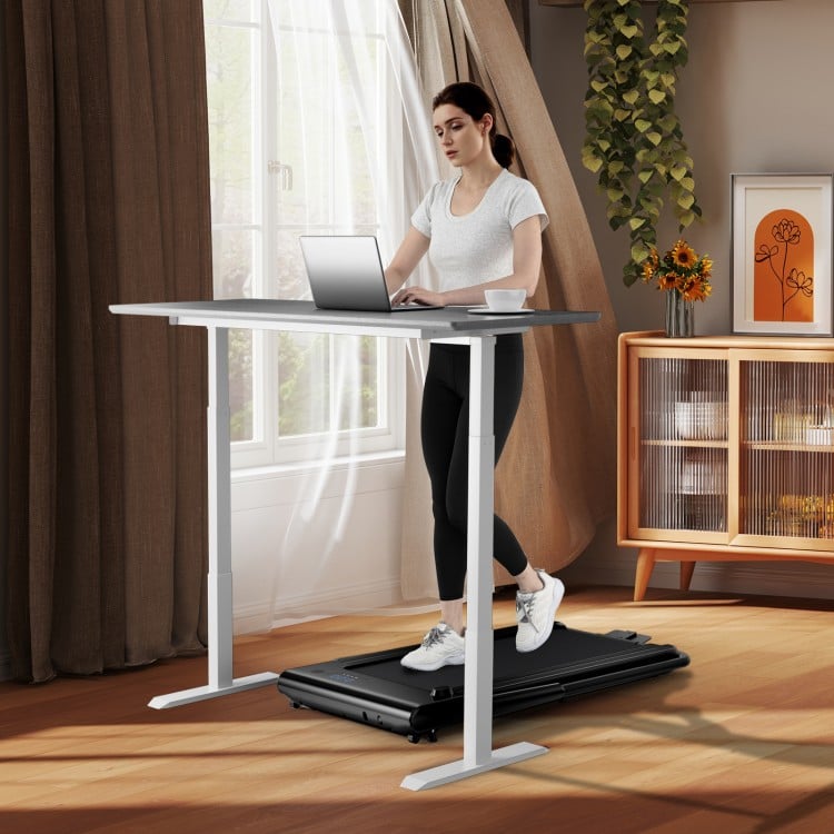 3-in-1 3HP Folding Treadmill with Smart Apps Remote Control and Speakers-Navy