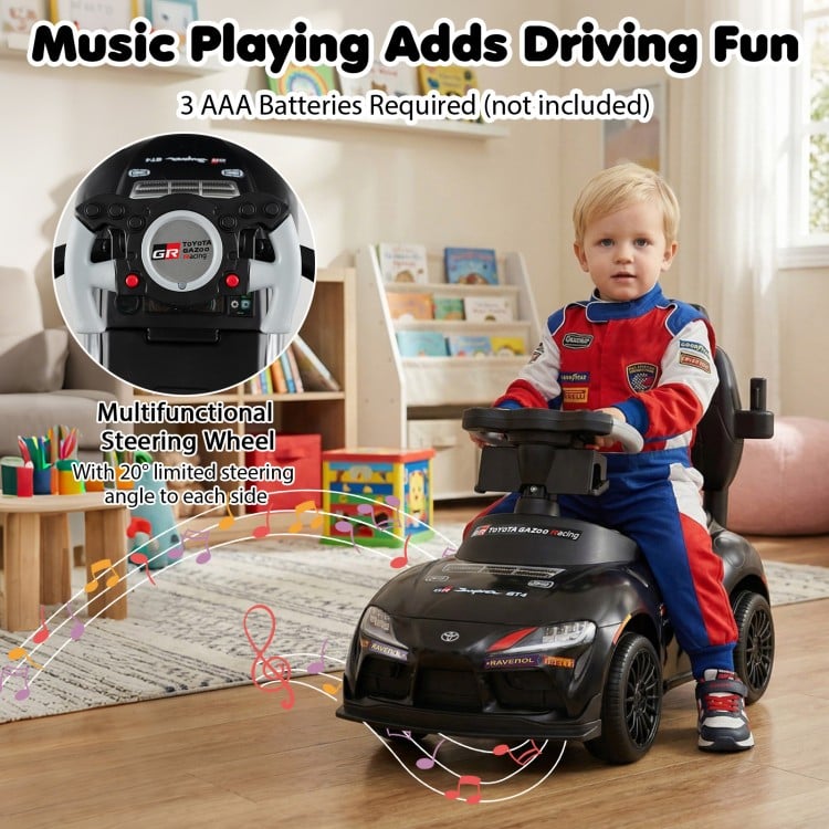 3-in-1 Toyota Licensed Foot-to-Floor Stroller Sliding Walking Toy-Black