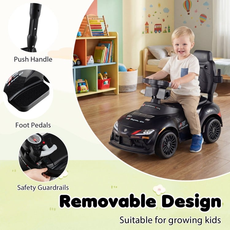 3-in-1 Toyota Licensed Foot-to-Floor Stroller Sliding Walking Toy-Black