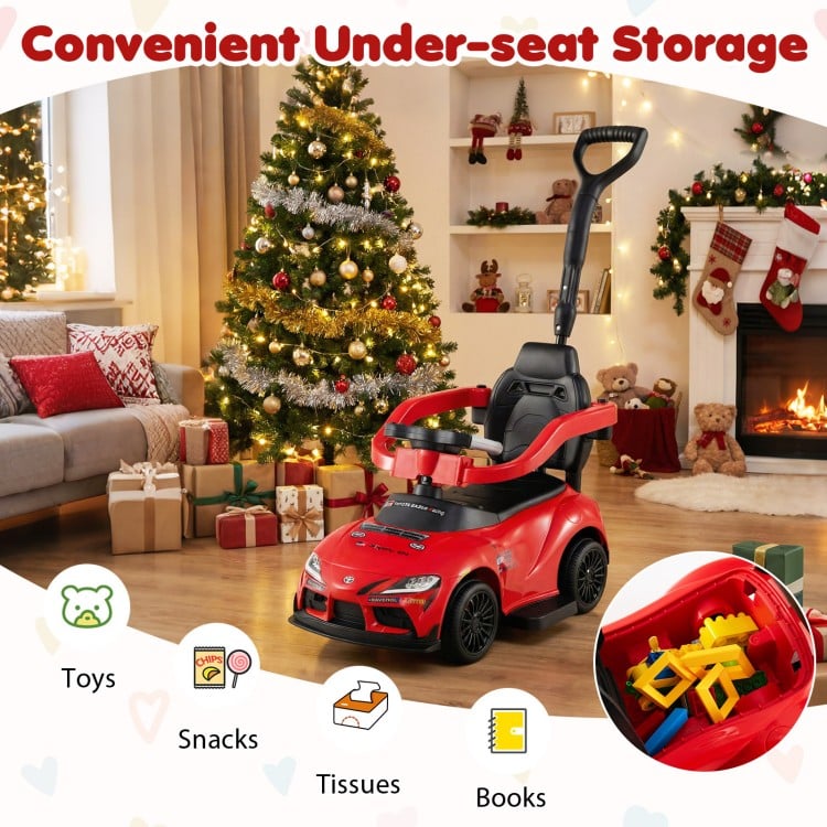 3-in-1 Toyota Licensed Foot-to-Floor Stroller Sliding Walking Toy-Red
