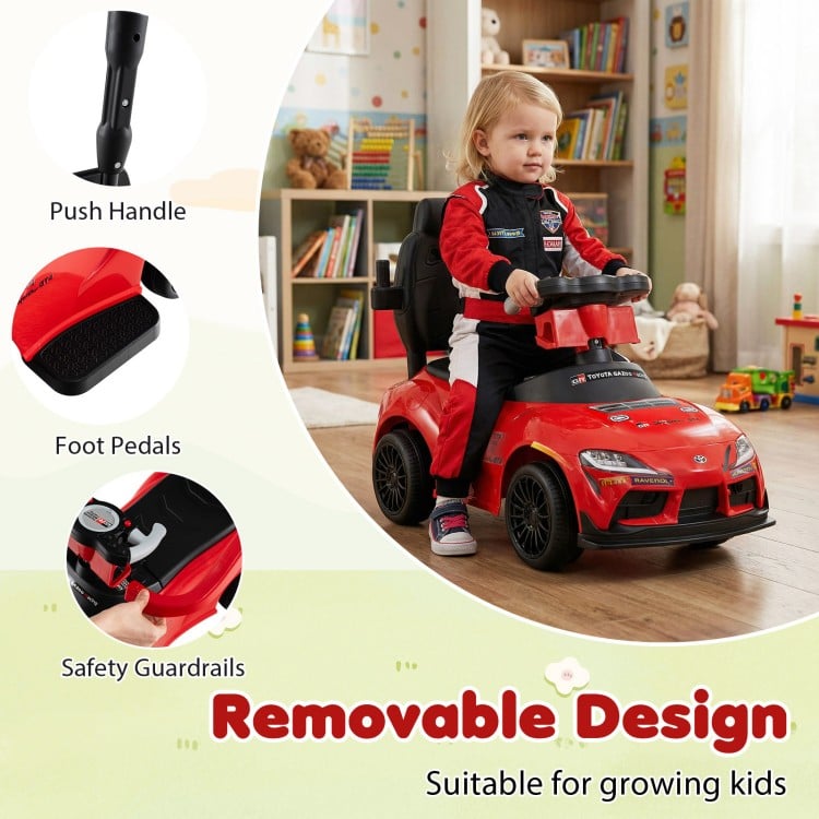 3-in-1 Toyota Licensed Foot-to-Floor Stroller Sliding Walking Toy-Red