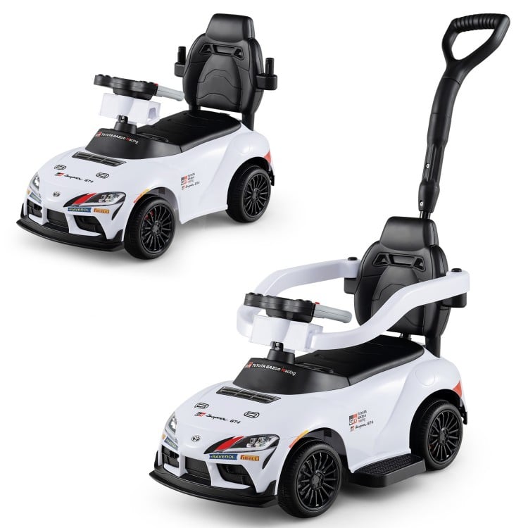 3-in-1 Toyota Licensed Foot-to-Floor Stroller Sliding Walking Toy-White