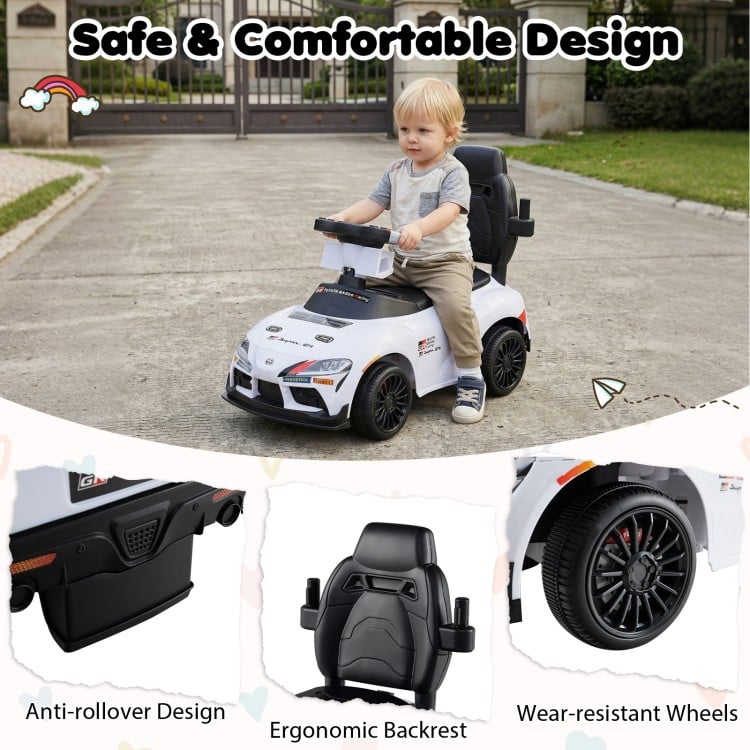 3-in-1 Toyota Licensed Foot-to-Floor Stroller Sliding Walking Toy-White