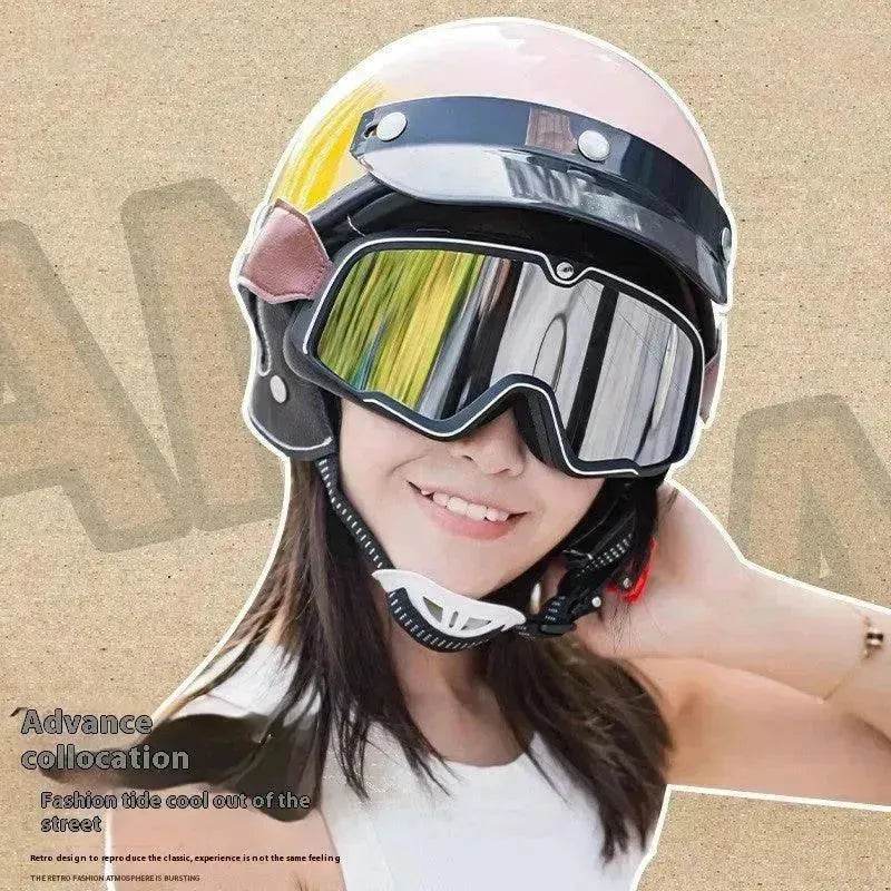 3C Certified Electric Sports Motorcycle Bike Retro Helmet Men And Women