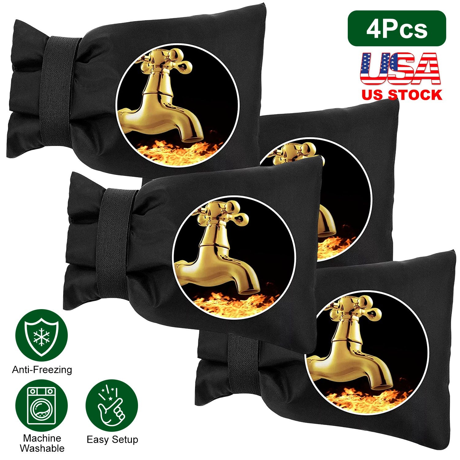 4Pcs Outdoor Faucet Covers Outside Garden Faucet Socks Winter Faucet Hose Bib Protector Spout Cover for Winter Freeze Protection