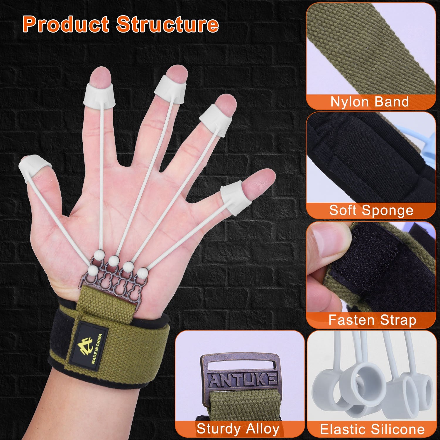 Finger Exerciser Hand Grip Strength Trainer for Athletes Musicians Physical Therapy Finger Resistance Band