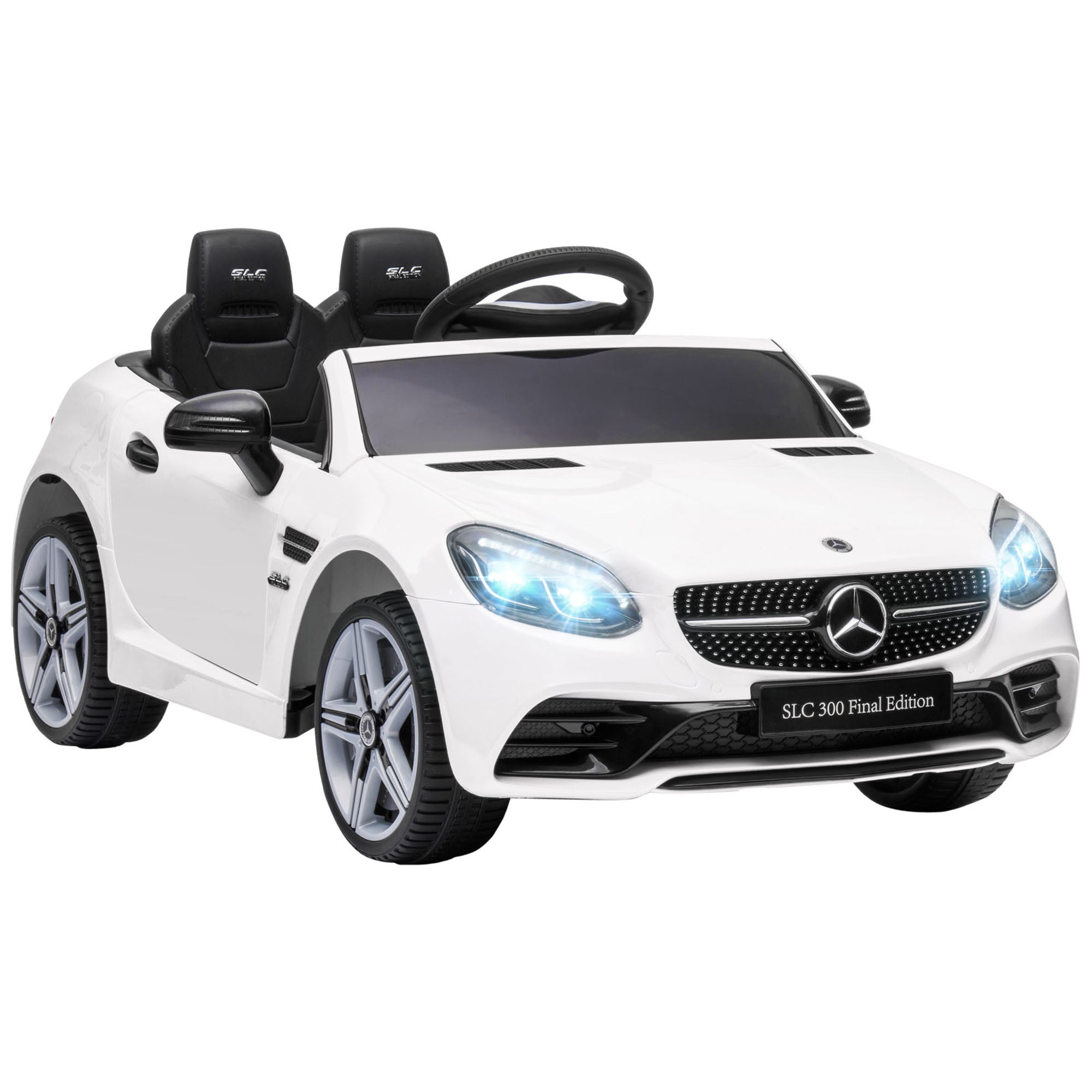 Aosom Kids Ride-On Car: 12V Electric, White, Remote Control, Music, Lights, 3-6 Years