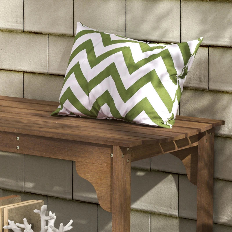 Wooden Garden Bench, Patio Double Park Bench with Slatted Seat, Front Porch Backless Bench, Teak
