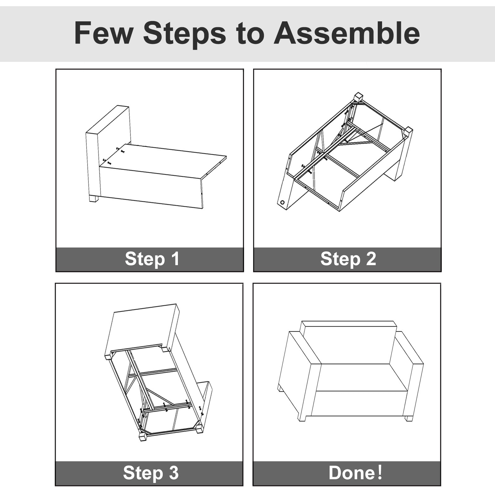 Outsunny Patio PE Rattan 2-seater Sofa, Outdoor All Weather Resin Wicker Loveseat with Padded Cushions, Grey