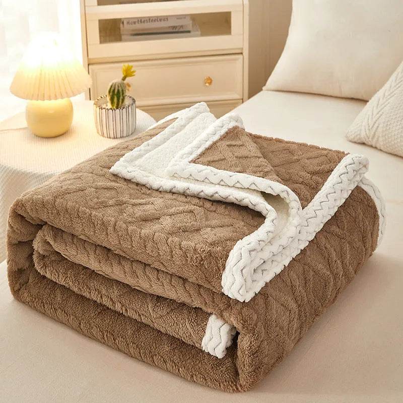 Blanket Double Thickened Warm Coral Fleece Sofa Winter Blanket