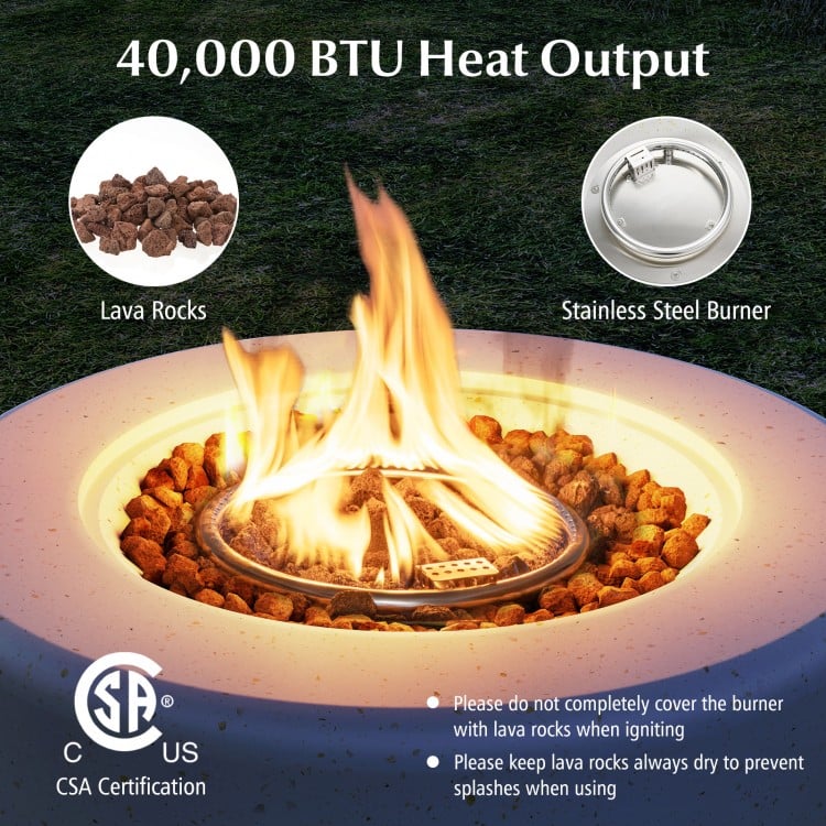 40,000 BTU Fire Pit Table Set with Hideaway Tank Holder