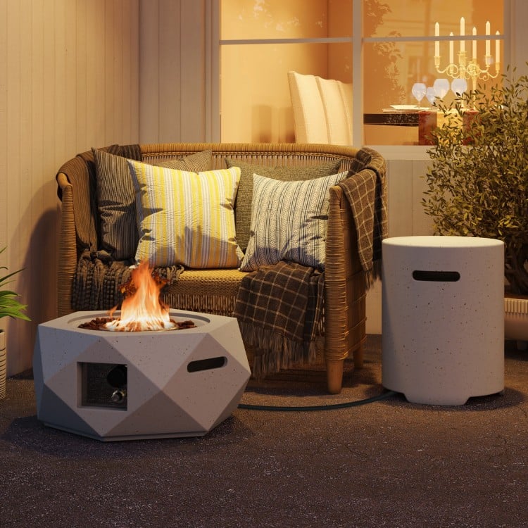 40,000 BTU Fire Pit Table Set with Stainless Steel Burner