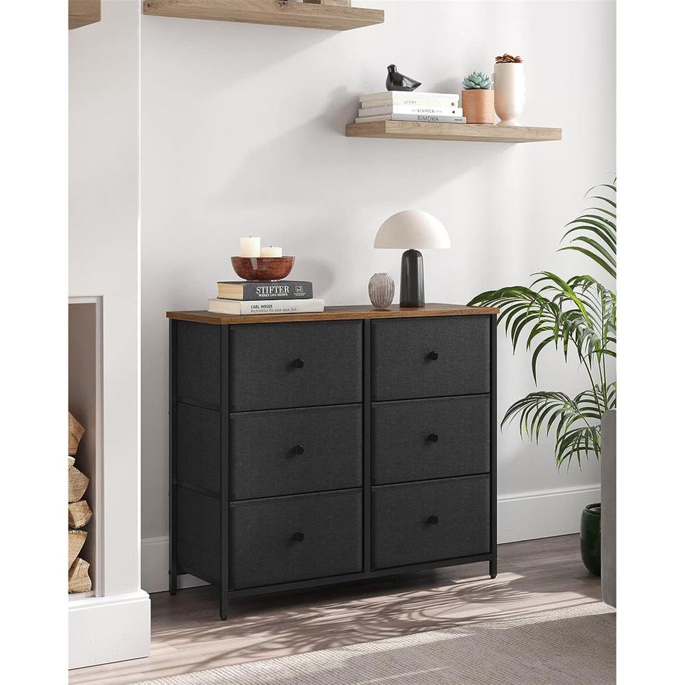 SONGMICS Closet Fabric Dresser with Metal Frame