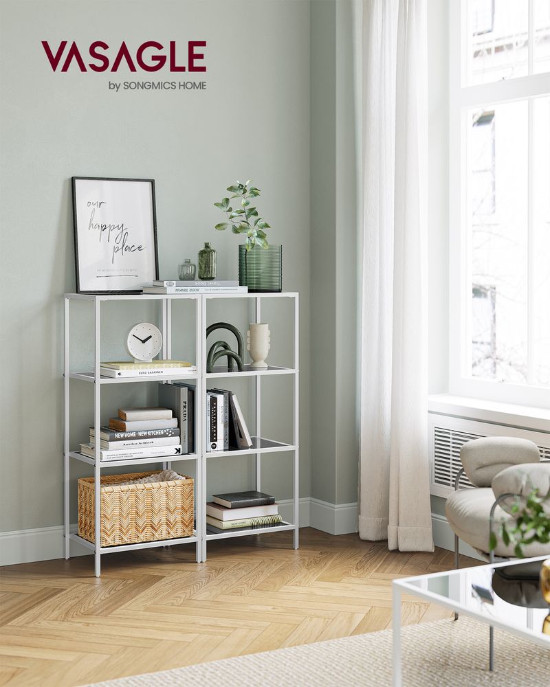 VASAGLE Bookcase, Slim Shelving Unit