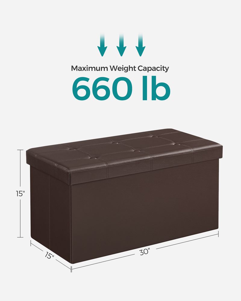 SONGMICS Folding Storage Ottoman Bench