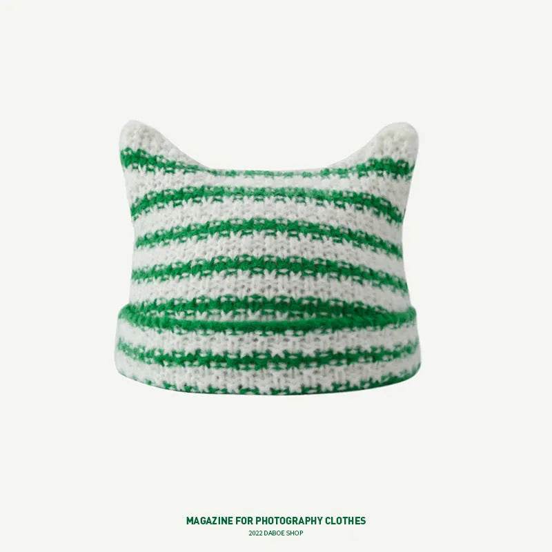 Breathable Windproof Cute Thermal Head Cover Woolen Cap beanies