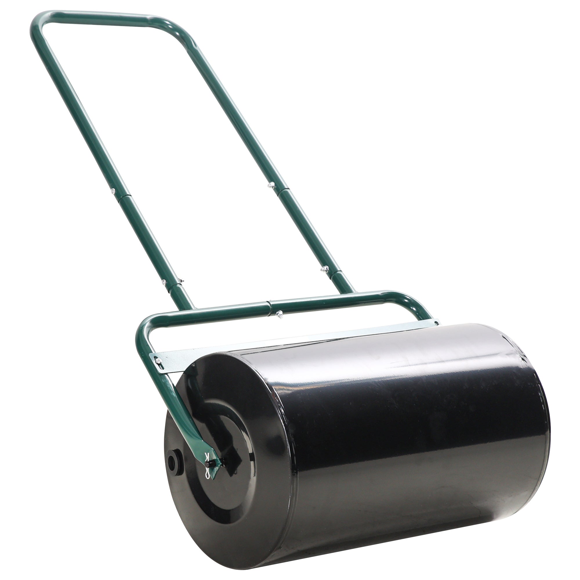Outsunny Heavy Duty Lawn Roller, 20" Push/Tow Behind Sod Roller, Grass Flattener Filled with 10gal Water/136lbs Sand Green