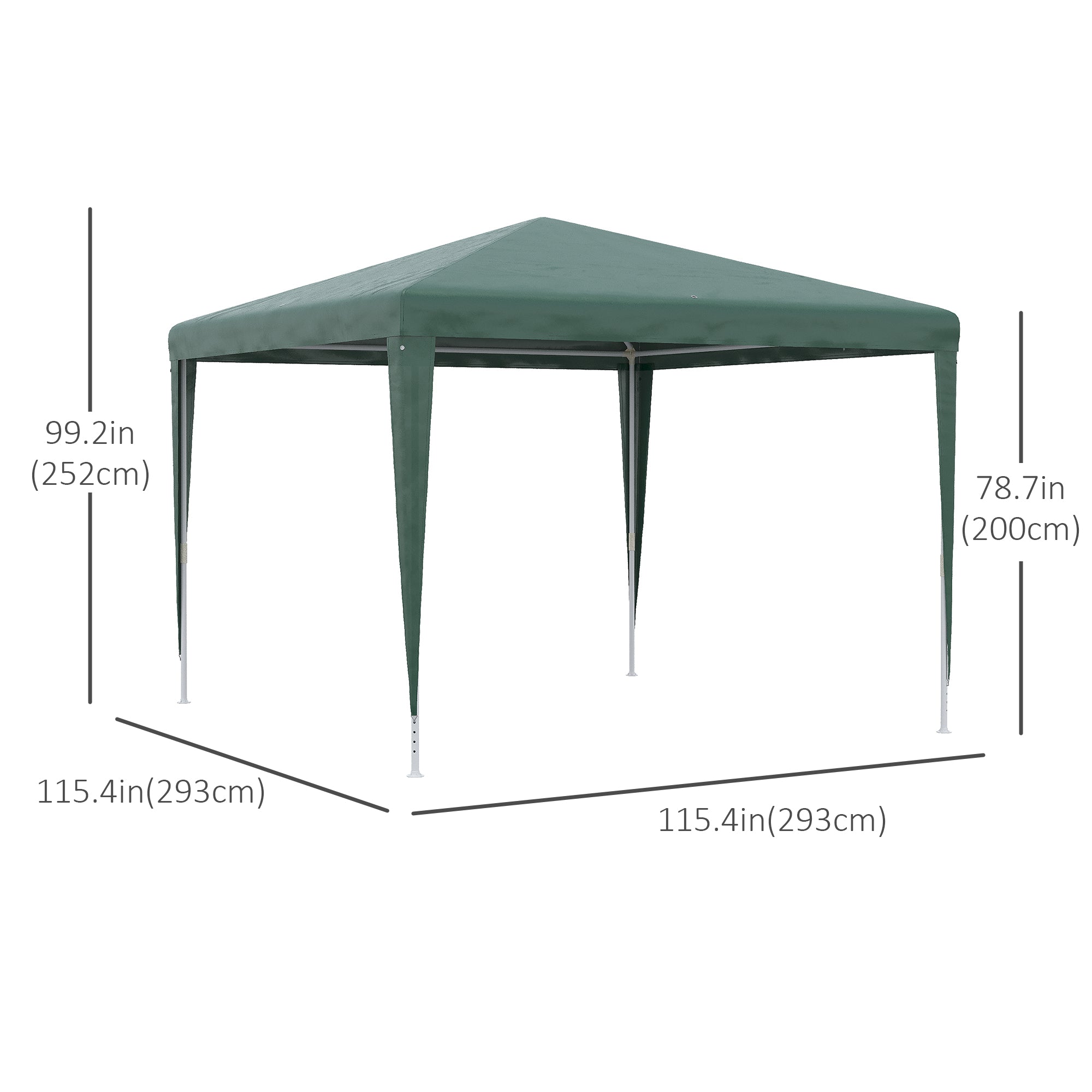 Outsunny Verdant Retreat: 10x10ft Folding Party Tent, Portable Gazebo Outdoor Canopy Garden Sunshade, Green Oasis
